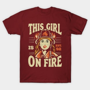 Fierce Firefighter Beauty Girl 92 T-Shirt